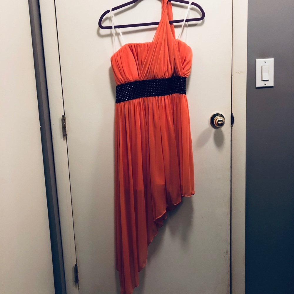 Roberta asymmetrical empire cocktail party dress